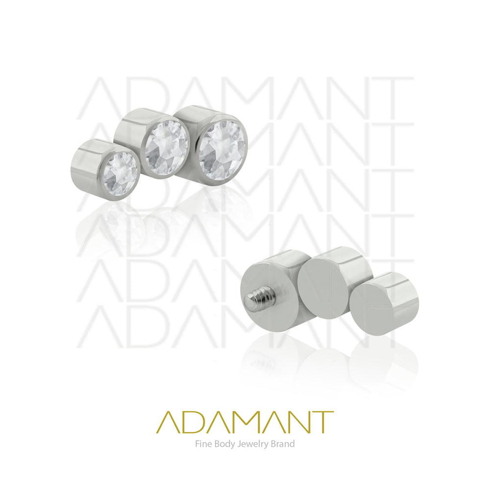 18g - 16g, Titanio Accesorio Rosca, 0.9mm Patrón de rosca, Verona, Bezel Set, Cubic Zirconia.