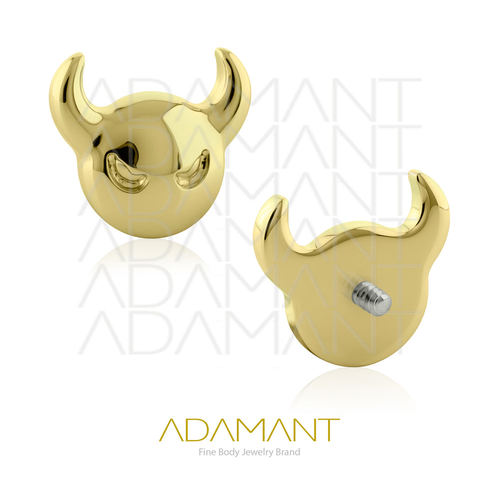 18g - 16g, Titanio Platizado Dorado Accesorio Rosca, 0.9mm Patrón de rosca, Demon Head