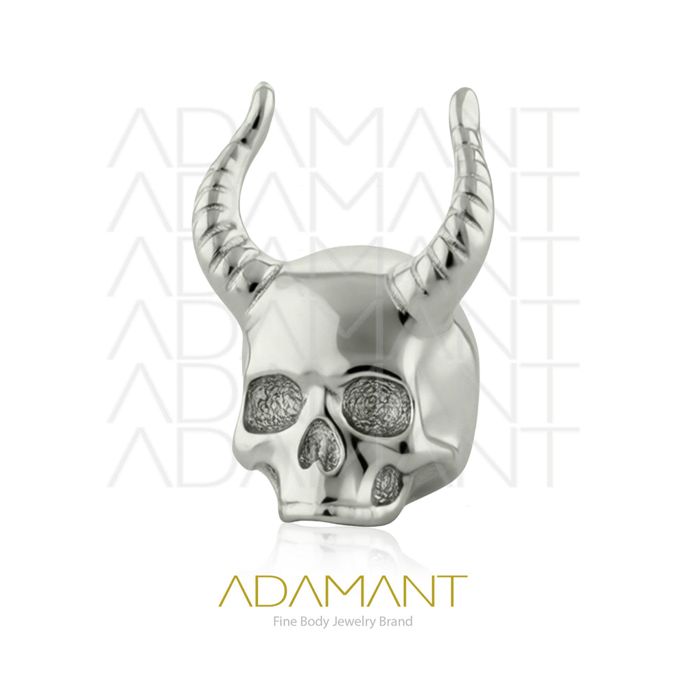 18g - 16g, Titanio Accesorio Rosca, 0.9mm Patrón de rosca,  Horned Skull.