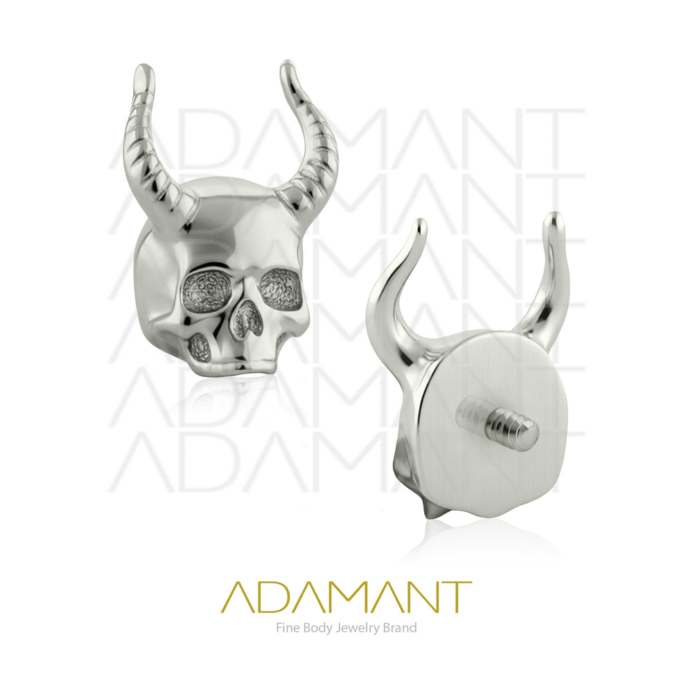 18g - 16g, Titanio Accesorio Rosca, 0.9mm Patrón de rosca,  Horned Skull.