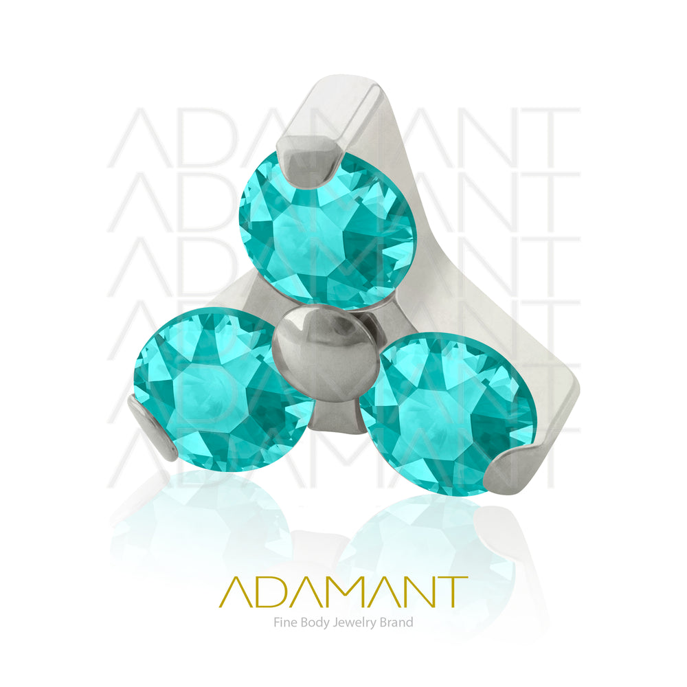18g - 16g, Titanio Accesorio Rosca, 0.9mm Patrón de rosca, Trinity, Prong Set, Cubic Zirconia.