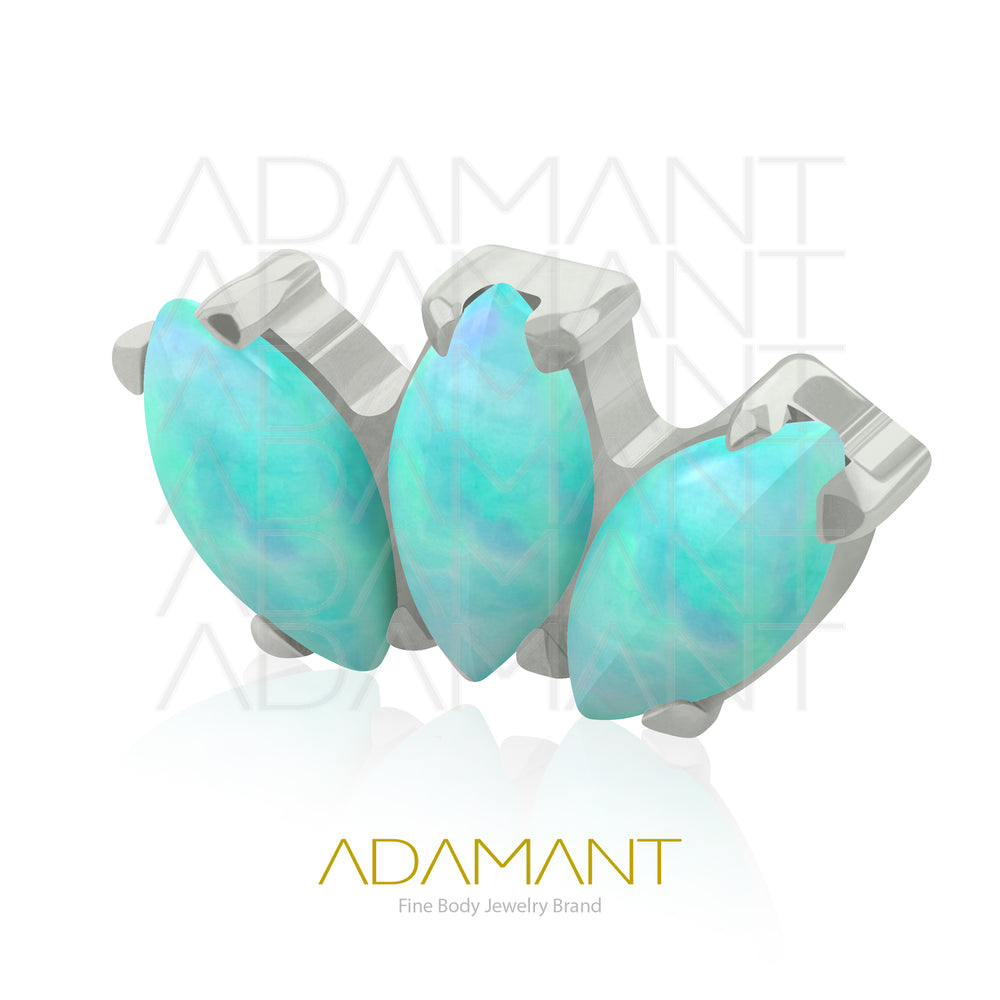 18g - 16g, Titanio Accesorio Rosca, 0.9mm Patrón de rosca, Marquise, Prong Set, Opal.