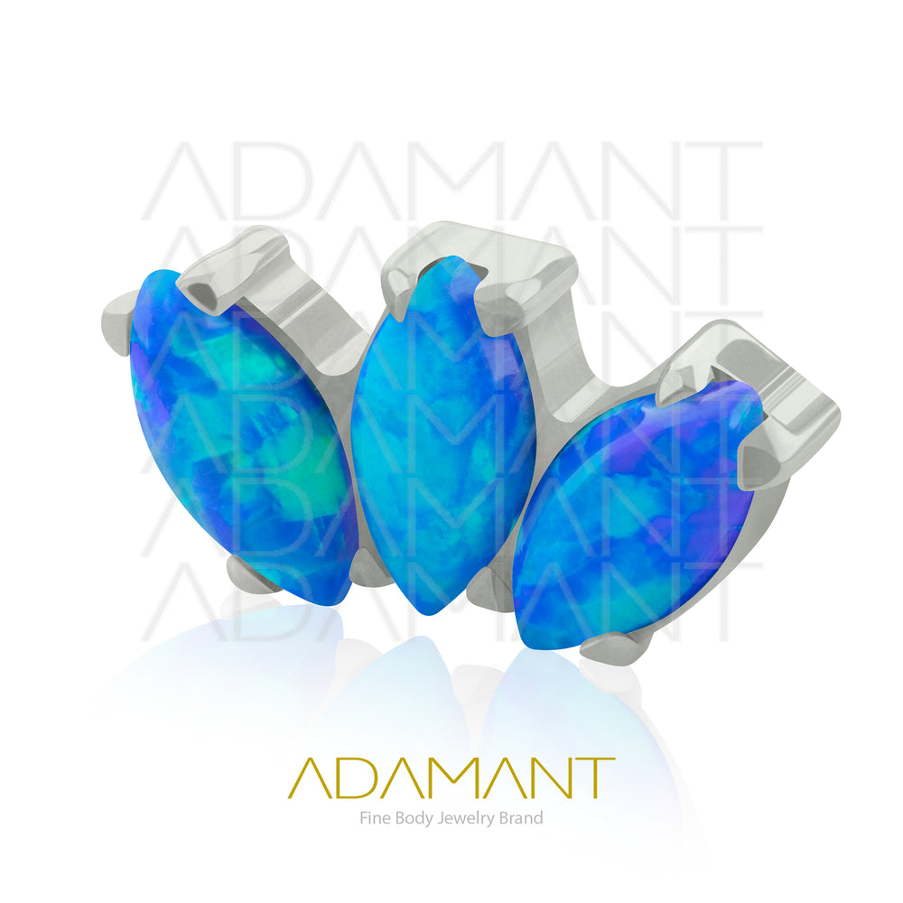 18g - 16g, Titanio Accesorio Rosca, 0.9mm Patrón de rosca, Marquise, Prong Set, Opal.