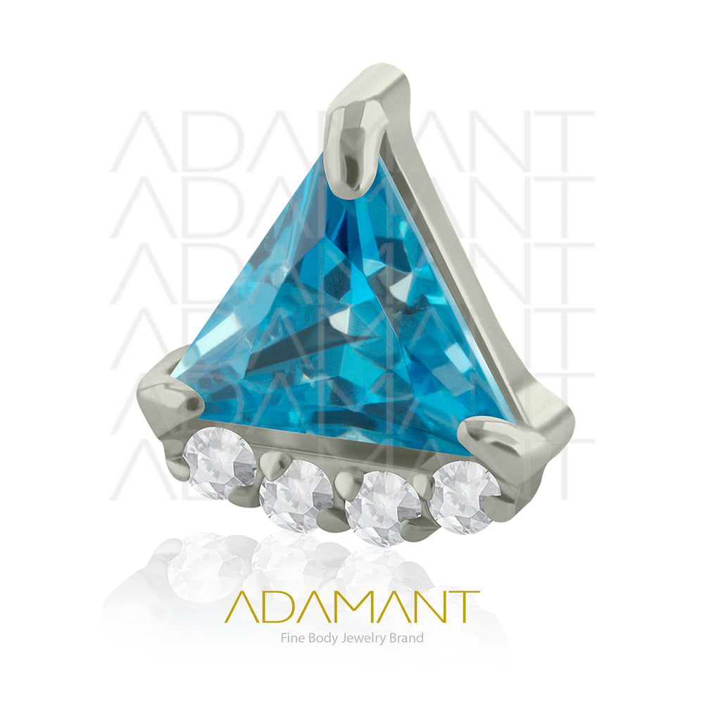 18g - 16g, Titanio Accesorio Rosca, 0.9mm Patrón de rosca, Colmillo, Prong Set, Cubic Zirconia.