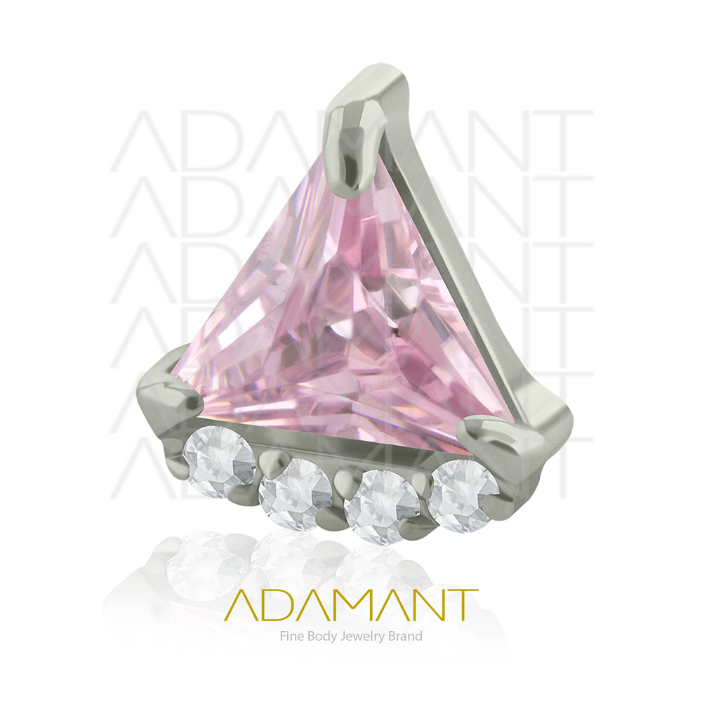 18g - 16g, Titanio Accesorio Rosca, 0.9mm Patrón de rosca, Colmillo, Prong Set, Cubic Zirconia.