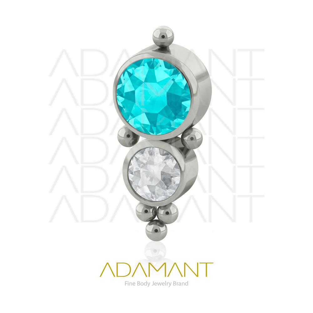 18g - 16g, Titanio Accesorio Rosca, 0.9mm Patrón de rosca, Venus, Bezel Set, Cubic Zirconia.