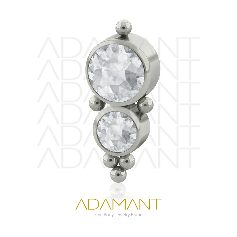 18g - 16g, Titanio Accesorio Rosca, 0.9mm Patrón de rosca, Venus, Bezel Set, Cubic Zirconia.