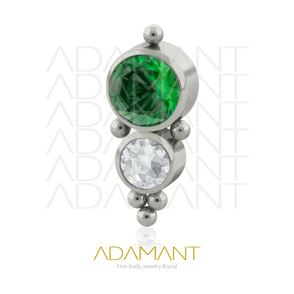 18g - 16g, Titanio Accesorio Rosca, 0.9mm Patrón de rosca, Venus, Bezel Set, Cubic Zirconia.
