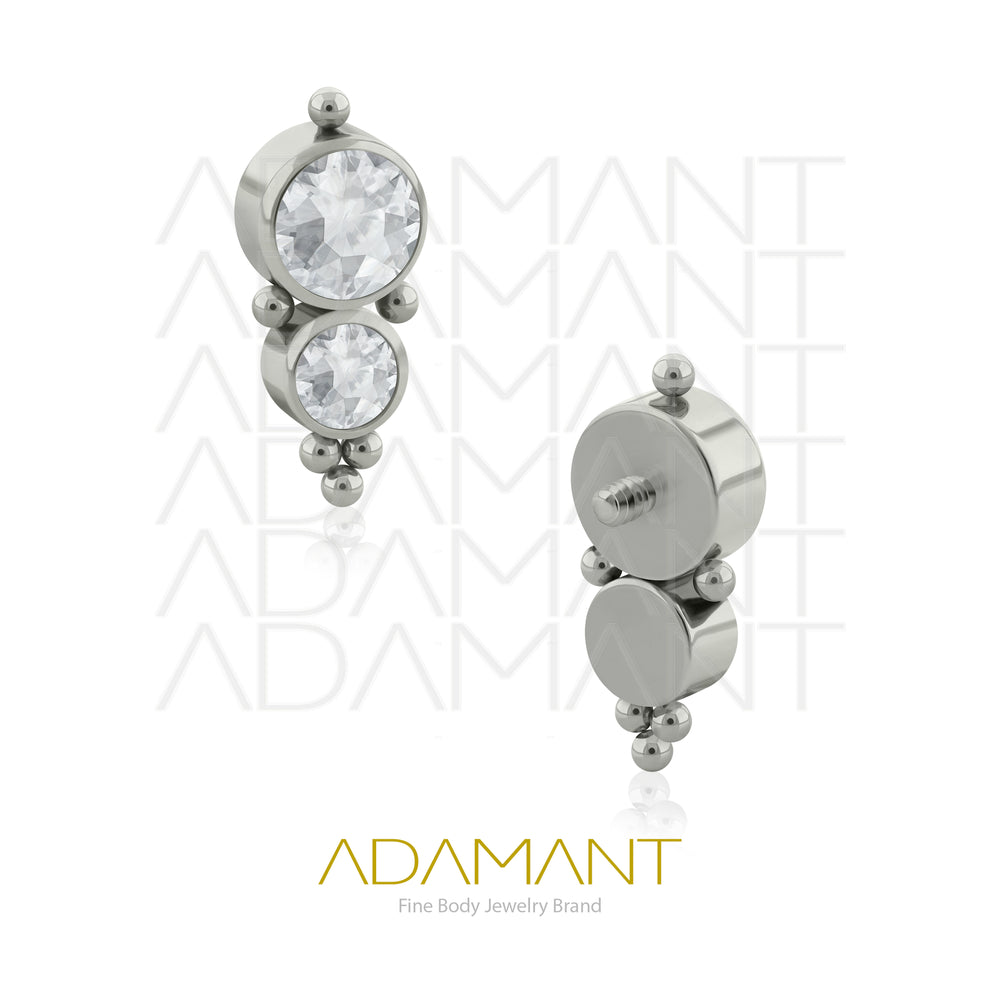 18g - 16g, Titanio Accesorio Rosca, 0.9mm Patrón de rosca, Venus, Bezel Set, Cubic Zirconia.