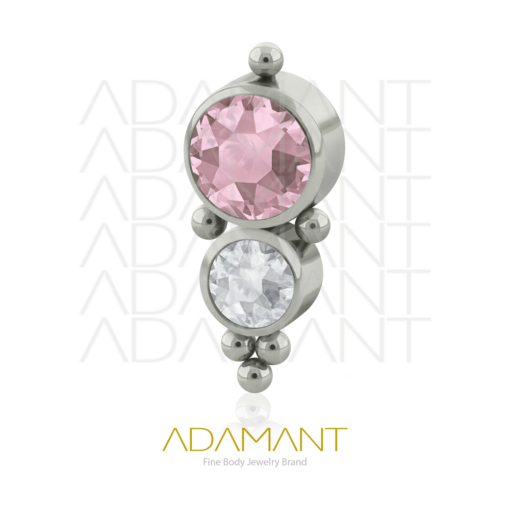 18g - 16g, Titanio Accesorio Rosca, 0.9mm Patrón de rosca, Venus, Bezel Set, Cubic Zirconia.