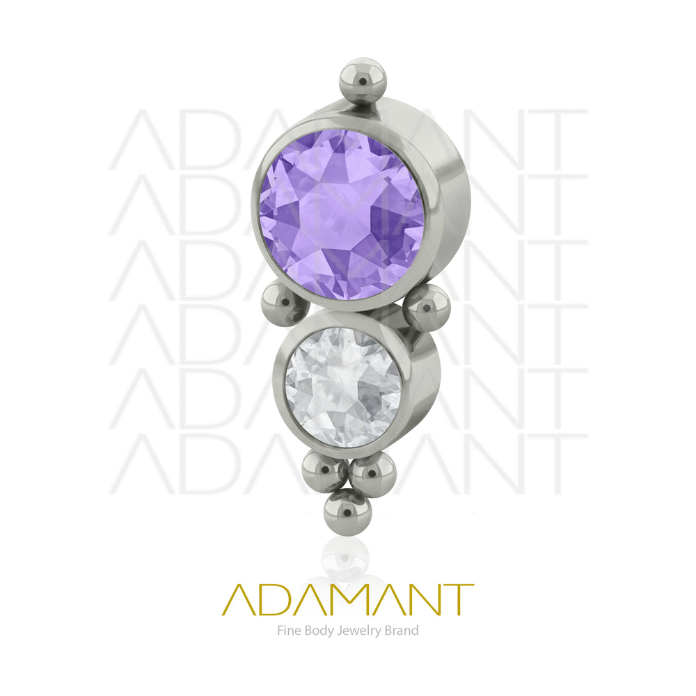 18g - 16g, Titanio Accesorio Rosca, 0.9mm Patrón de rosca, Venus, Bezel Set, Cubic Zirconia.