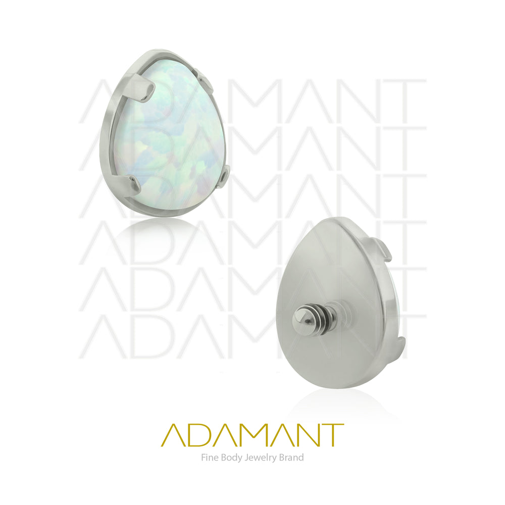 18g - 16g, Titanio Accesorio Rosca, 0.9mm Patrón de rosca, Teardrop Prong Set, Opal.