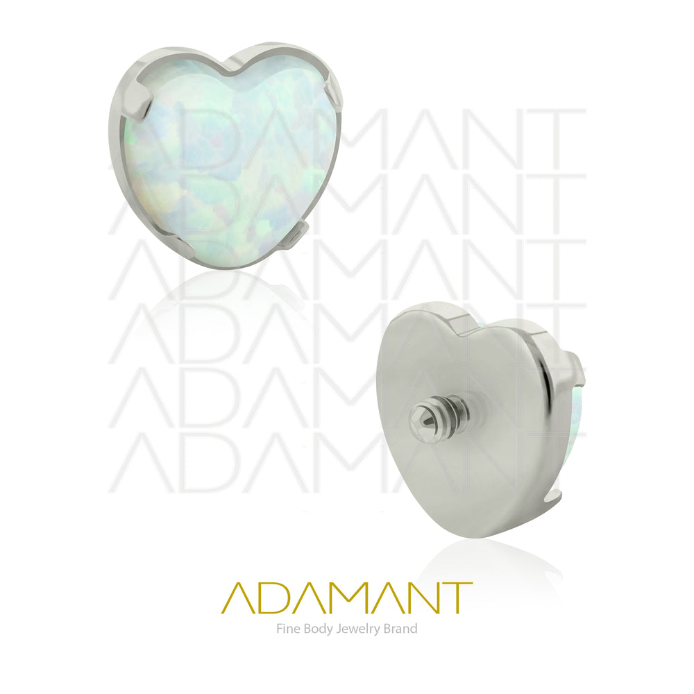18g - 16g, Titanio Accesorio Rosca, 0.9mm Patrón de rosca, Corazón Prong Set, Opal.