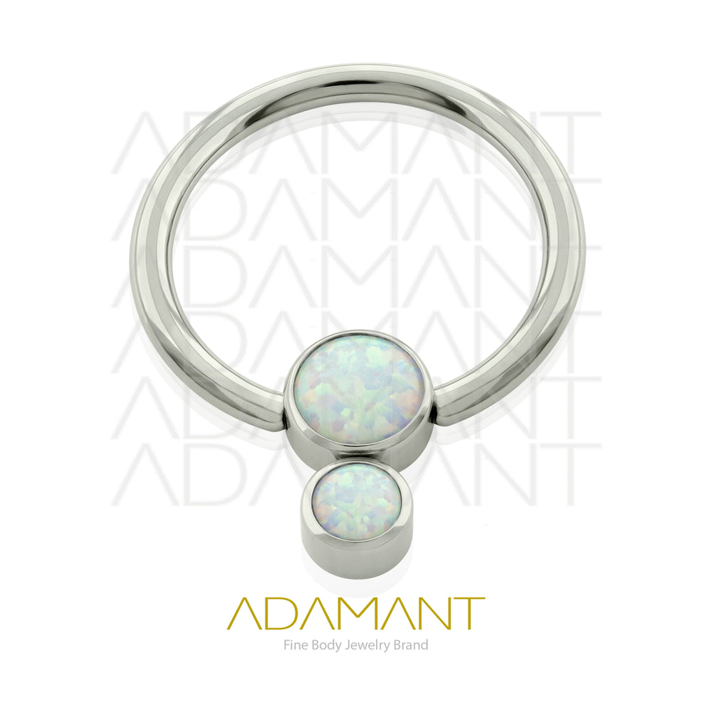 16g, Titanio CBR, Aro a Presión, Doble Cluster, Bezel Set, Opal