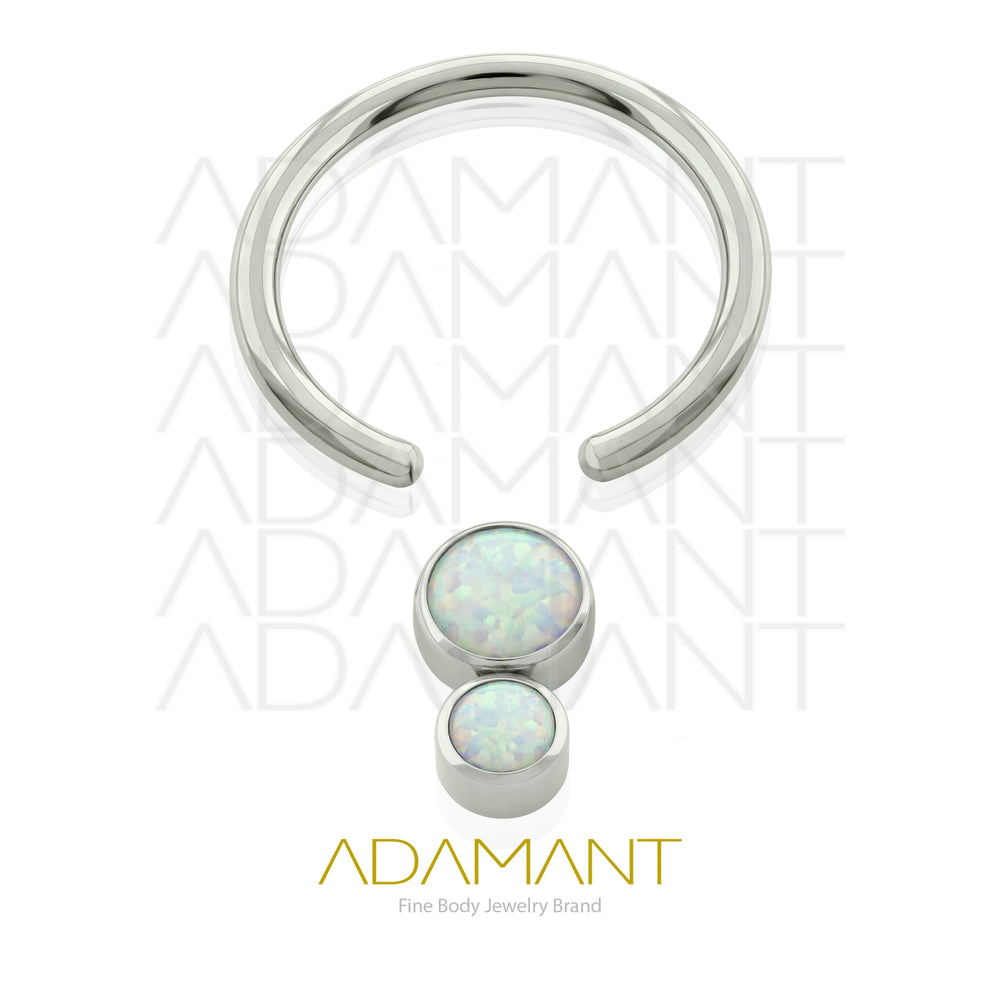 16g, Titanio CBR, Aro a Presión, Doble Cluster, Bezel Set, Opal