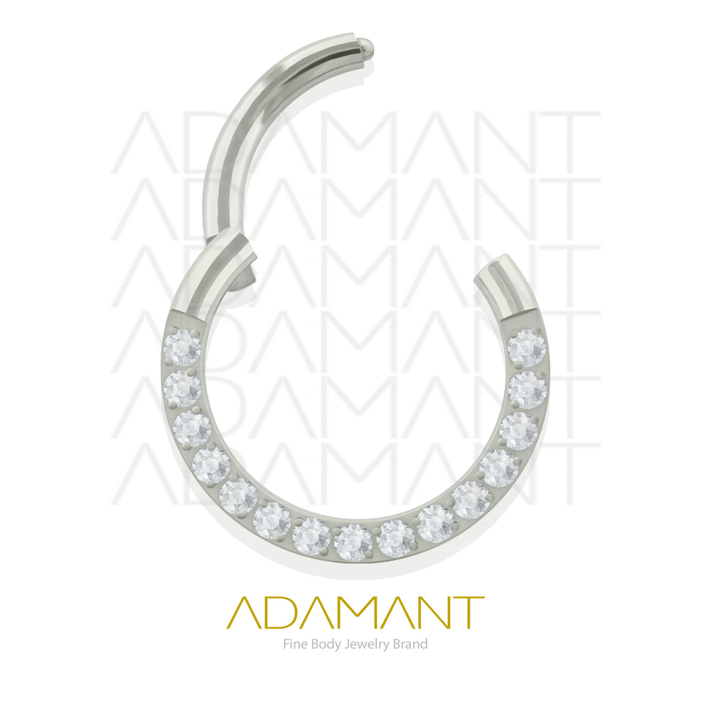 18g, Titanio, Aro Clicker con Bisagra, Front Multijoya Prong set, Cubic Zirconia