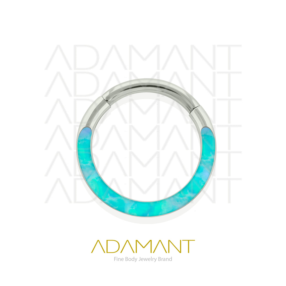 18g, Titanio, Aro Clicker con Bisagra, Front Full Opal