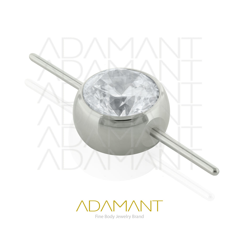20g-18g-16g-14g Titanio Accesorios Sin Rosca, Doble Pin Front Bezel set, Cubic Zirconia.