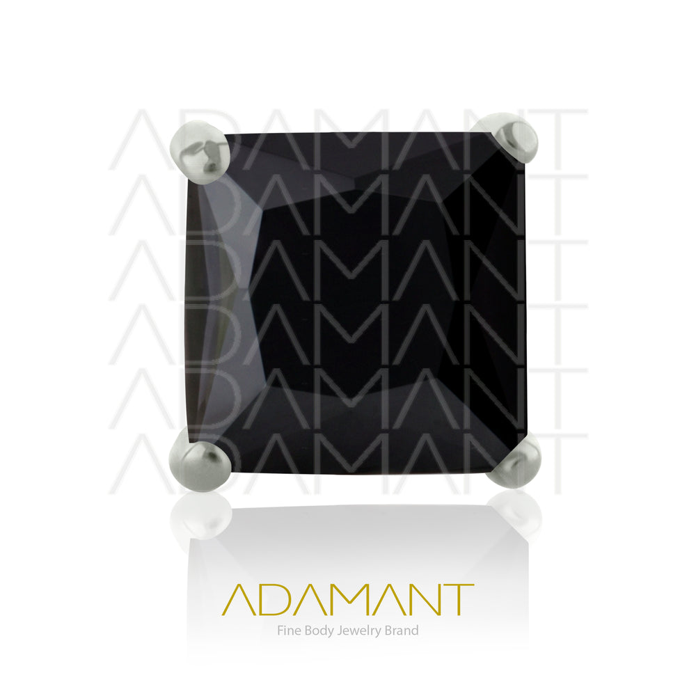 20g-18g-16g-14g Titanio Accesorios Sin Rosca, Cuadrado, Prong set 4, Cubic Zirconia.