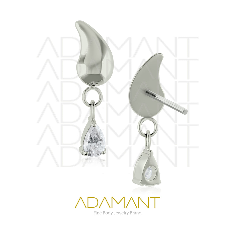 20g-18g-16g-14g Titanio Accesorios Sin Rosca, Crystal Drop, Prong set, Cubic Zirconia.