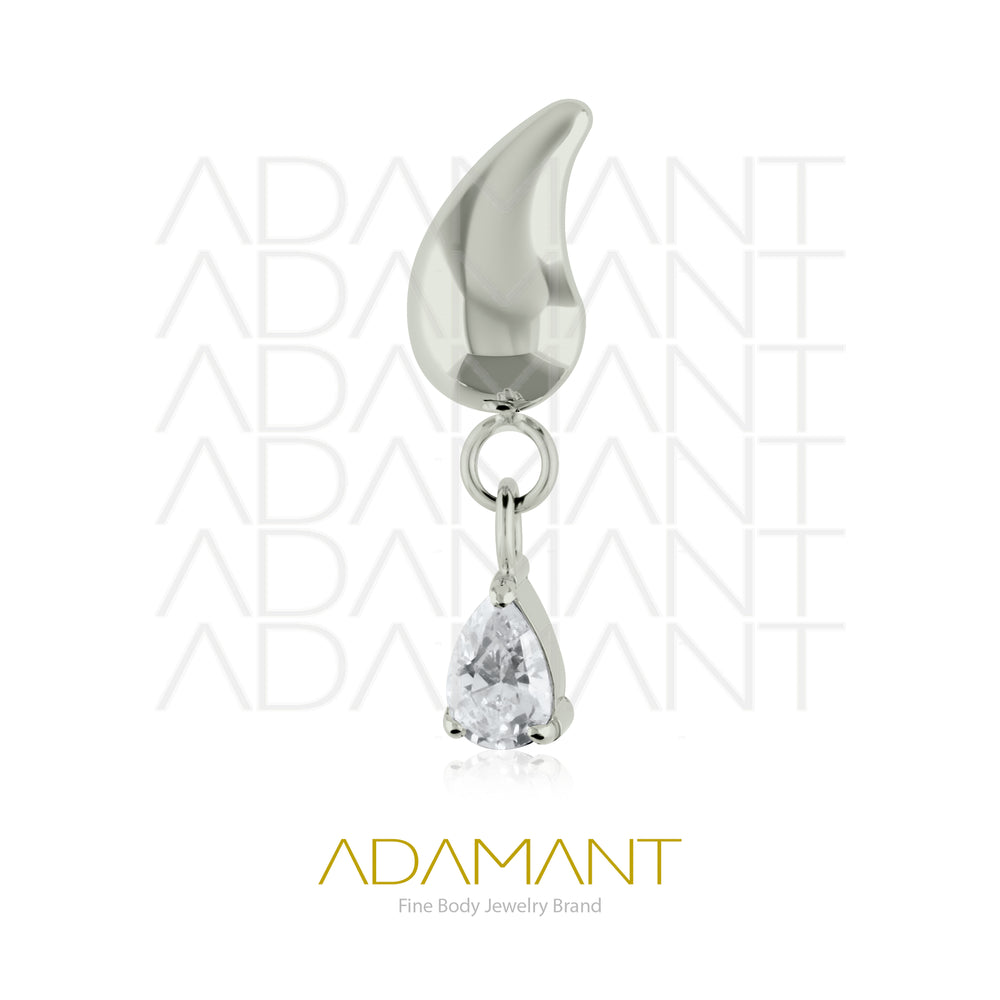 20g-18g-16g-14g Titanio Accesorios Sin Rosca, Crystal Drop, Prong set, Cubic Zirconia.