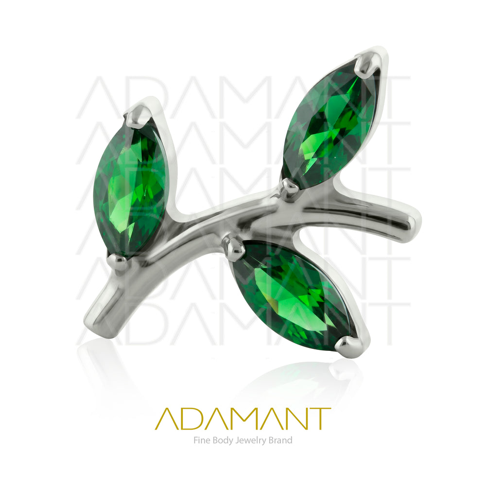 20g-18g-16g-14g Titanio Accesorios Sin Rosca,  Leaf Trio, Prong set, Cubic Zirconia.