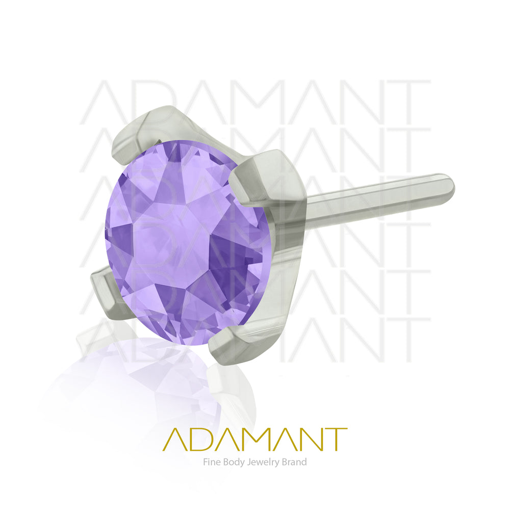 20g-18g-16g-14g Titanio Accesorios Sin Rosca, Prong set 4, Cubic Zirconia.