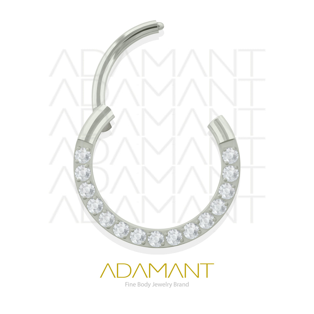 20g, Titanio, Aro Clicker con Bisagra, Front Multijoya Prong set, Cubic Zirconia
