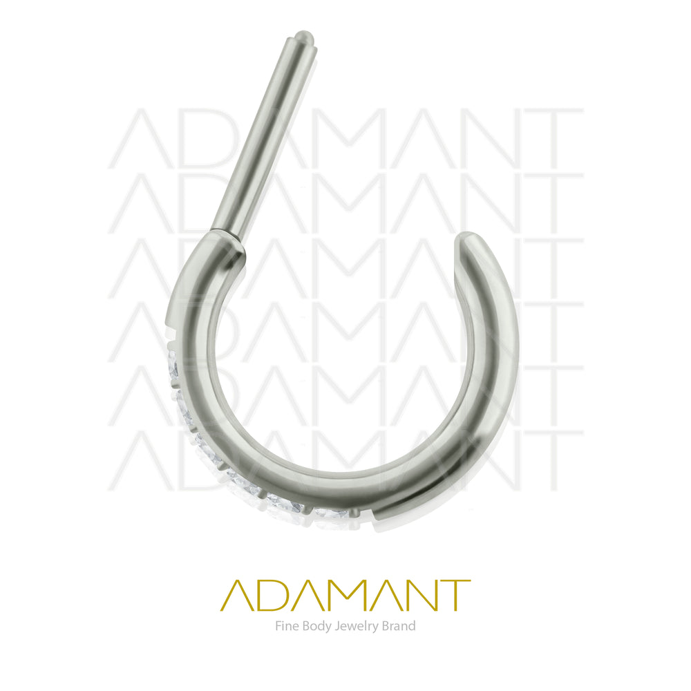 20g, Titanio, Aro Clicker con Bisagra, forma en D Side Multijewelry, Prong set, Cubic Zirconia.