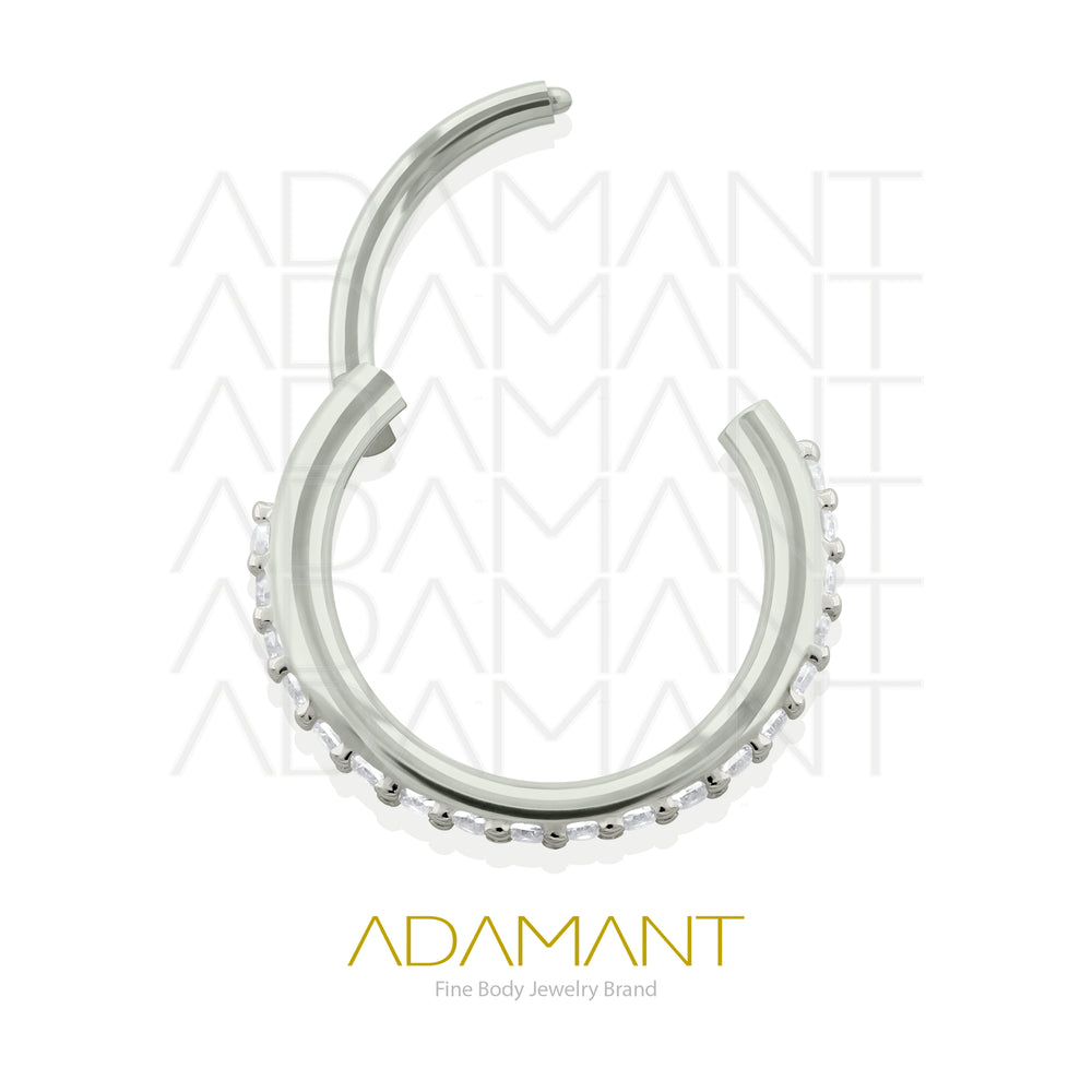 20g, Titanio, Aro Clicker con Bisagra, Side Multijoya Prong set, Cubic Zirconia