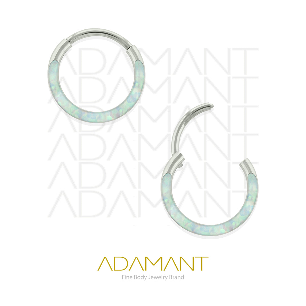 20g, Titanio, Aro Clicker con Bisagra, Front Full Opal