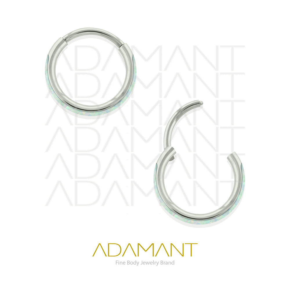 20g, Titanio, Aro Clicker con Bisagra, Side Full Opal