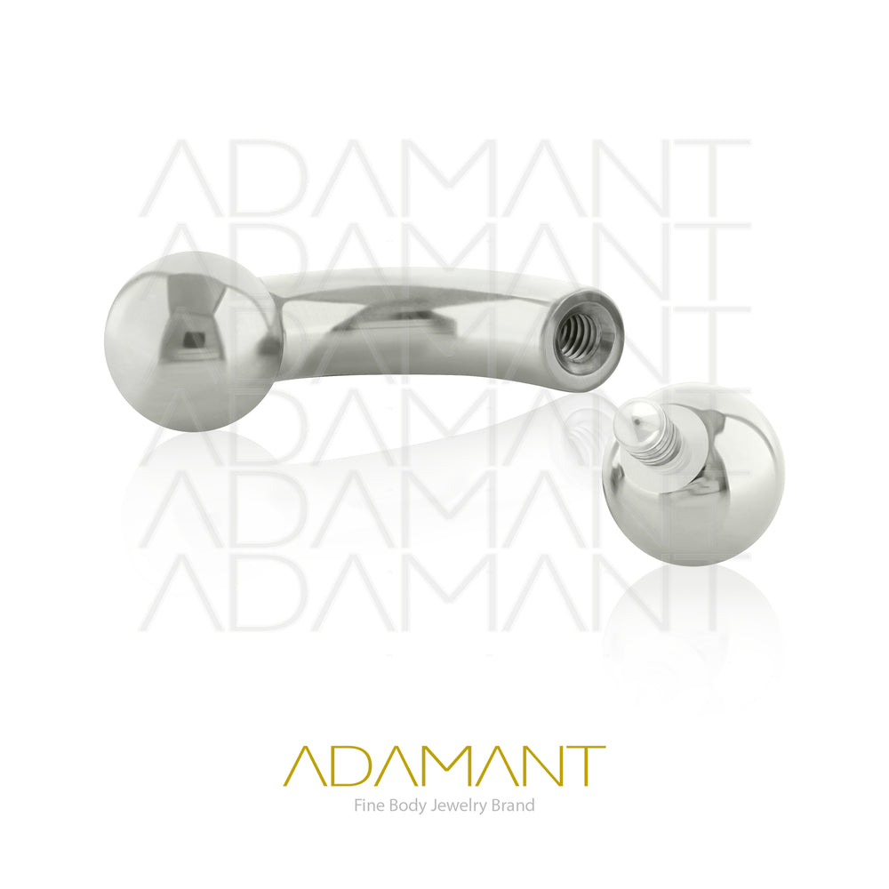 2g, Titanio banana con Bola, Rosca Interna, 1.2mm Patrón de rosca, Curved Barbell con Bola