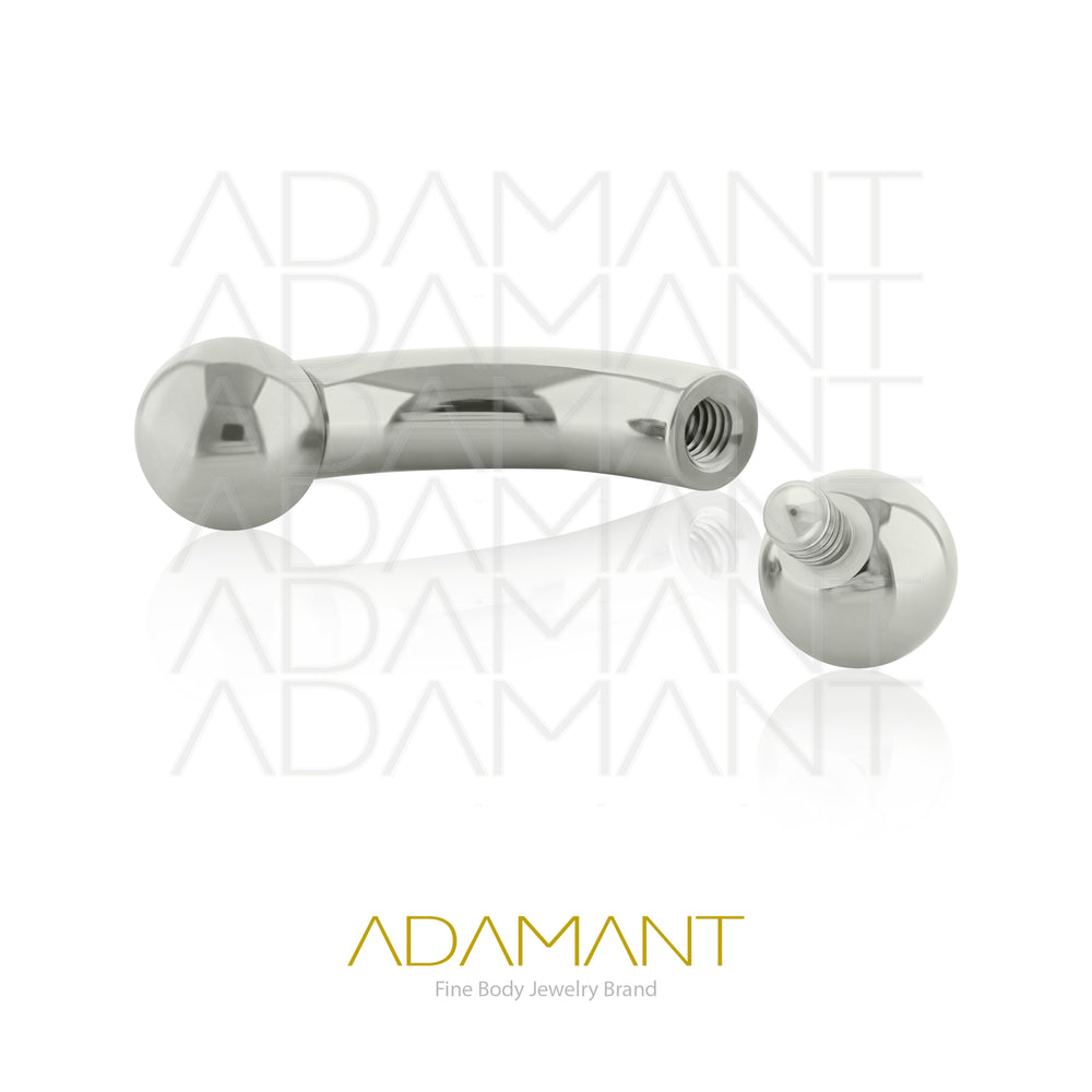 4g, Titanio banana con Bola, Rosca Interna, 1.2mm Patrón de rosca, Curved Barbell con Bola