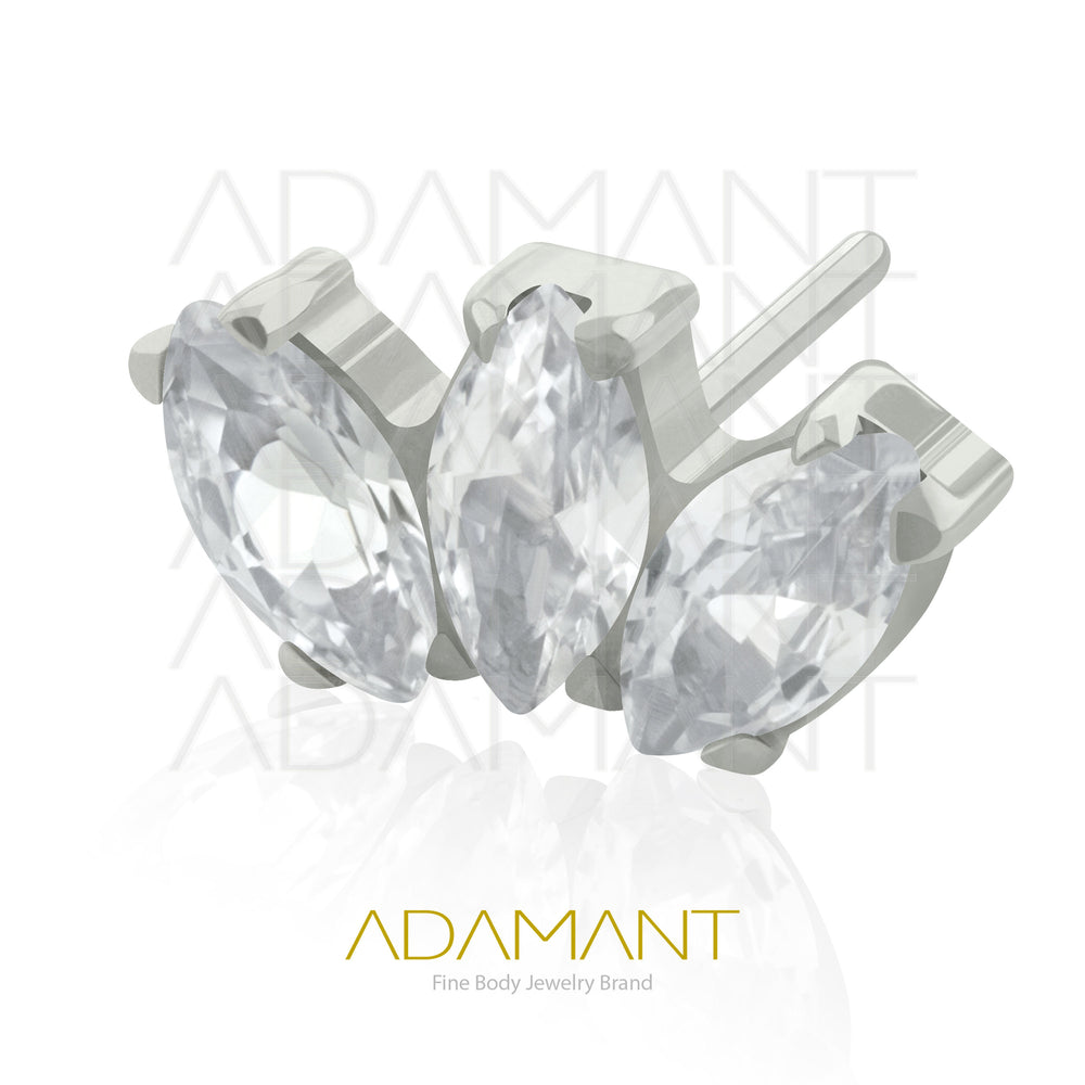 20g-18g-16g-14g Titanio Accesorios Sin Rosca, Marquise, Prong set, Cubic Zirconia.