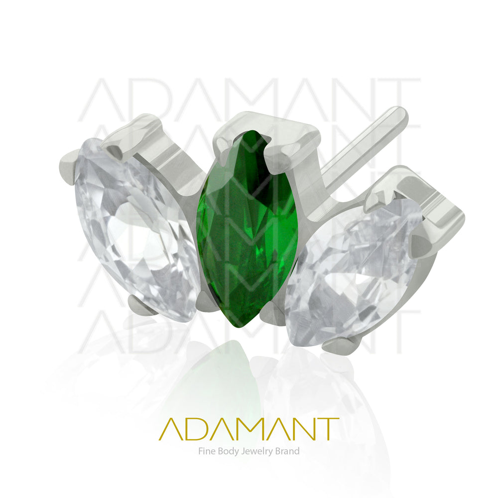 20g-18g-16g-14g Titanio Accesorios Sin Rosca, Marquise, Prong set, Cubic Zirconia.