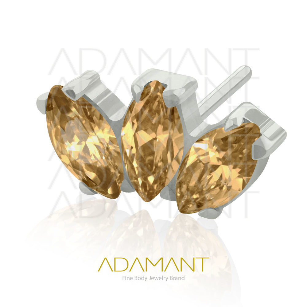 20g-18g-16g-14g Titanio Accesorios Sin Rosca, Marquise, Prong set, Cubic Zirconia.