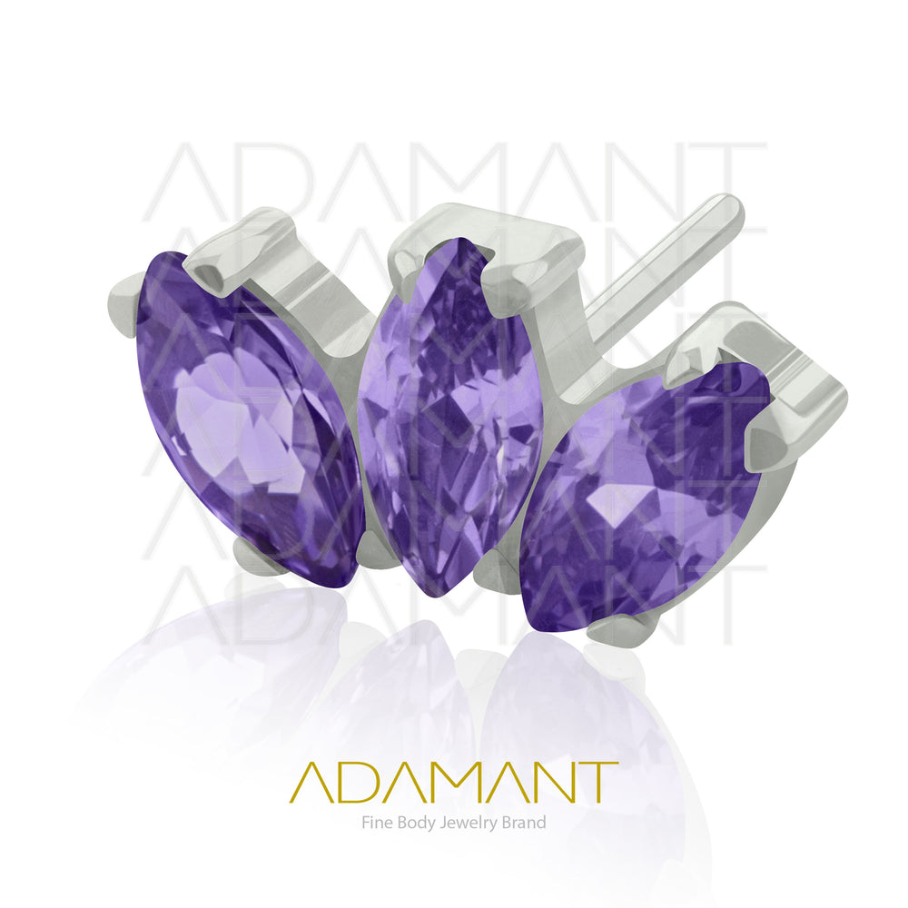20g-18g-16g-14g Titanio Accesorios Sin Rosca, Marquise, Prong set, Cubic Zirconia.