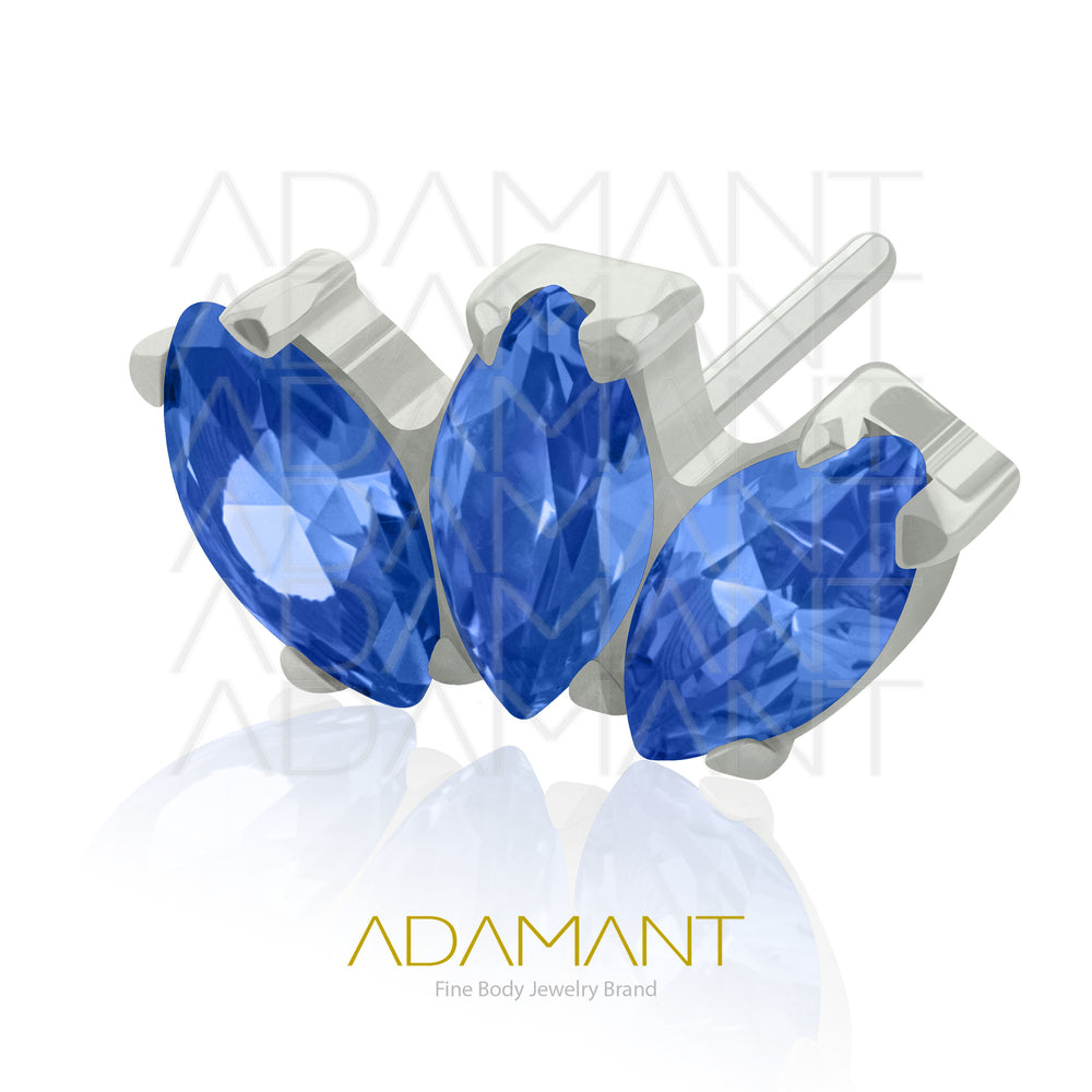20g-18g-16g-14g Titanio Accesorios Sin Rosca, Marquise, Prong set, Cubic Zirconia.