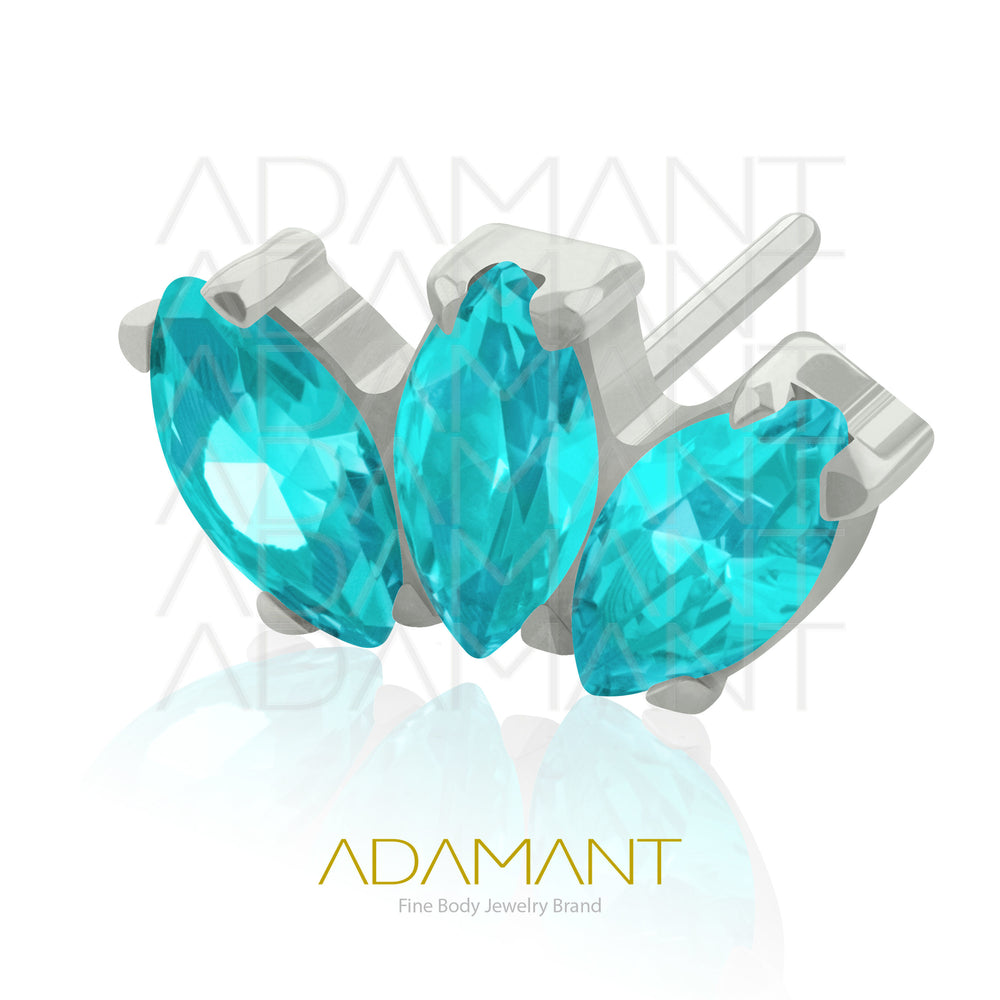 20g-18g-16g-14g Titanio Accesorios Sin Rosca, Marquise, Prong set, Cubic Zirconia.