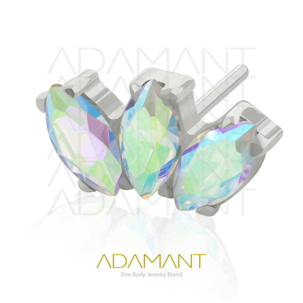 20g-18g-16g-14g Titanio Accesorios Sin Rosca, Marquise, Prong set, Cubic Zirconia.