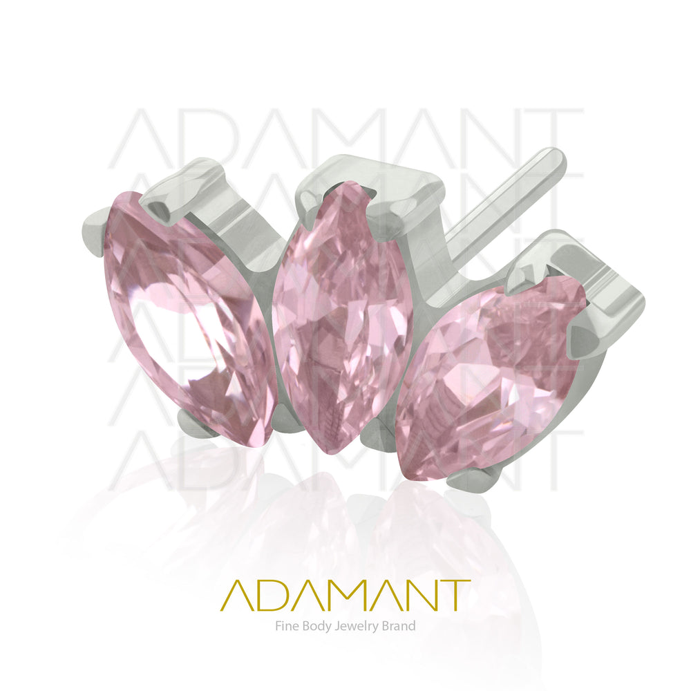 20g-18g-16g-14g Titanio Accesorios Sin Rosca, Marquise, Prong set, Cubic Zirconia.