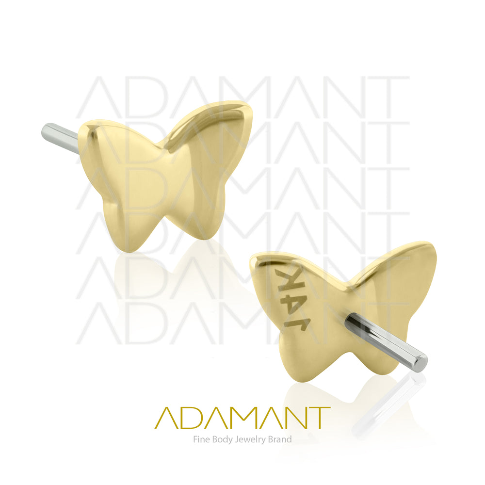 25g, Oro Solido 14k Accesorio Sin Rosca, 4.8mm Tamaño del Pin, Mariposa Plana.