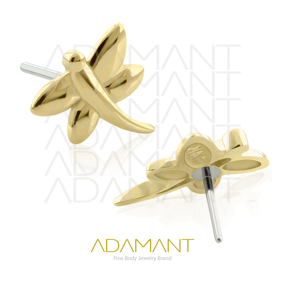 25g, Oro Solido 14k Accesorio Sin Rosca, 4.8mm Tamaño del Pin, Libélula