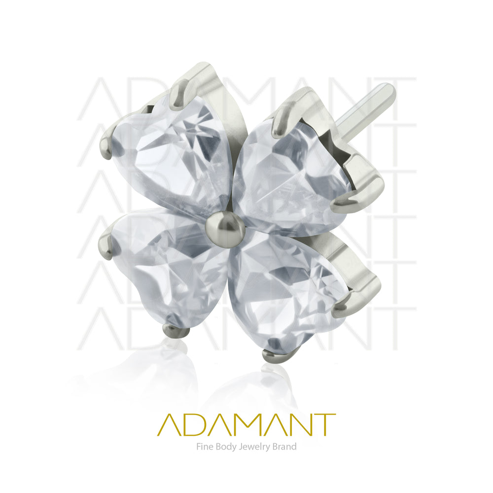 20g-18g-16g-14g Titanio Accesorios Sin Rosca, Clover, Prong set, Cubic Zirconia.