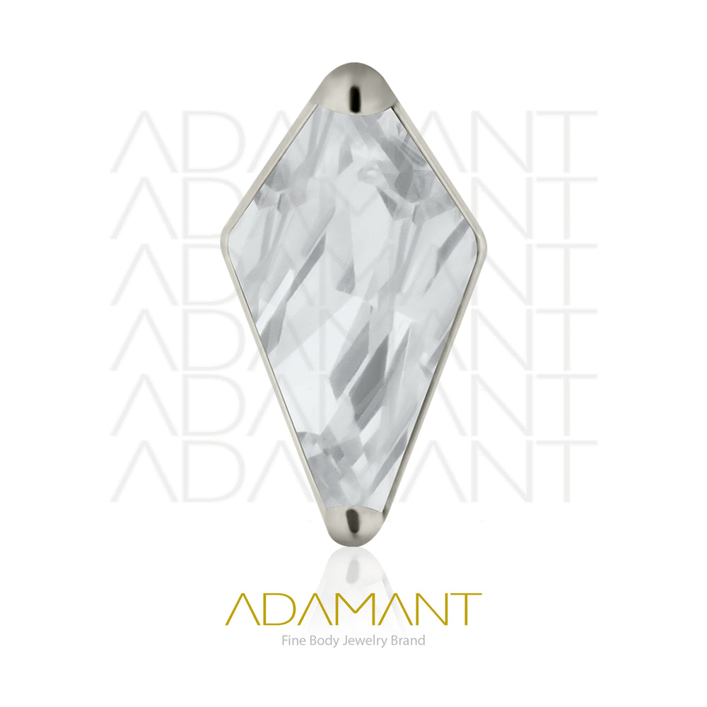 20g-18g-16g-14g Titanio Accesorios Sin Rosca, Rhombus, Prong set, Cubic Zirconia.