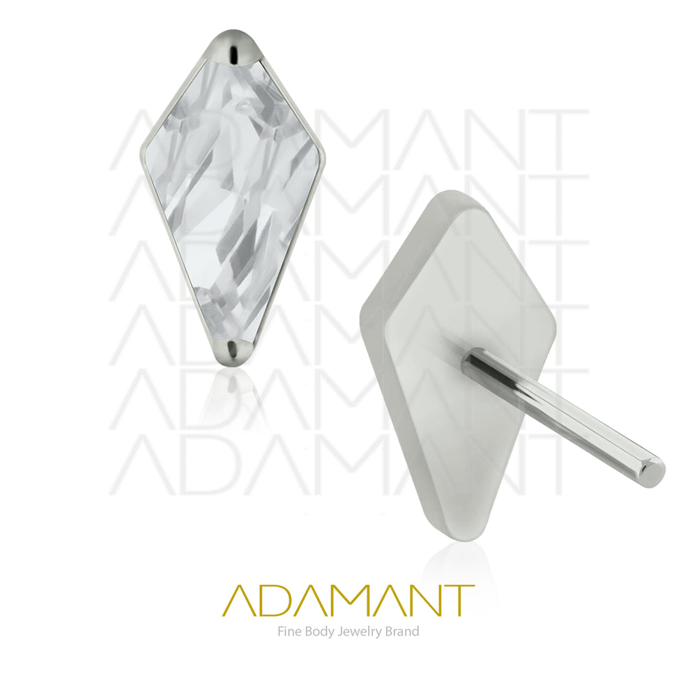 20g-18g-16g-14g Titanio Accesorios Sin Rosca, Rhombus, Prong set, Cubic Zirconia.