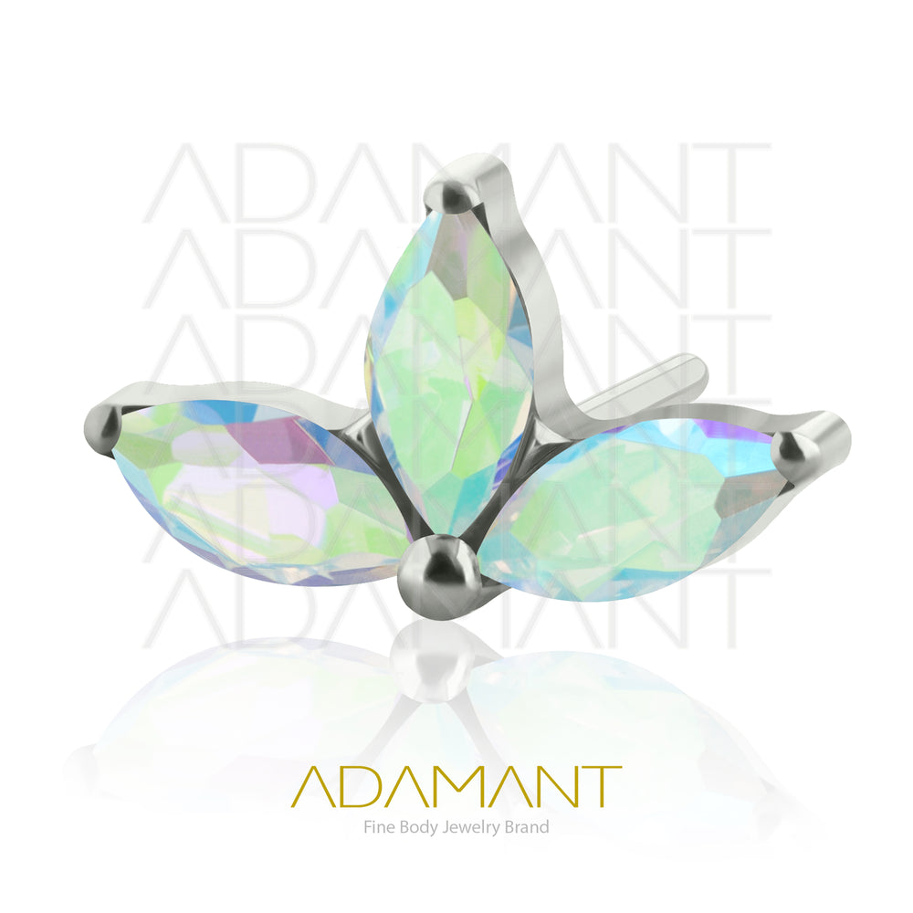 20g-18g-16g-14g Titanio Accesorios Sin Rosca,Triple Navette, Prong set, Cubic Zirconia.