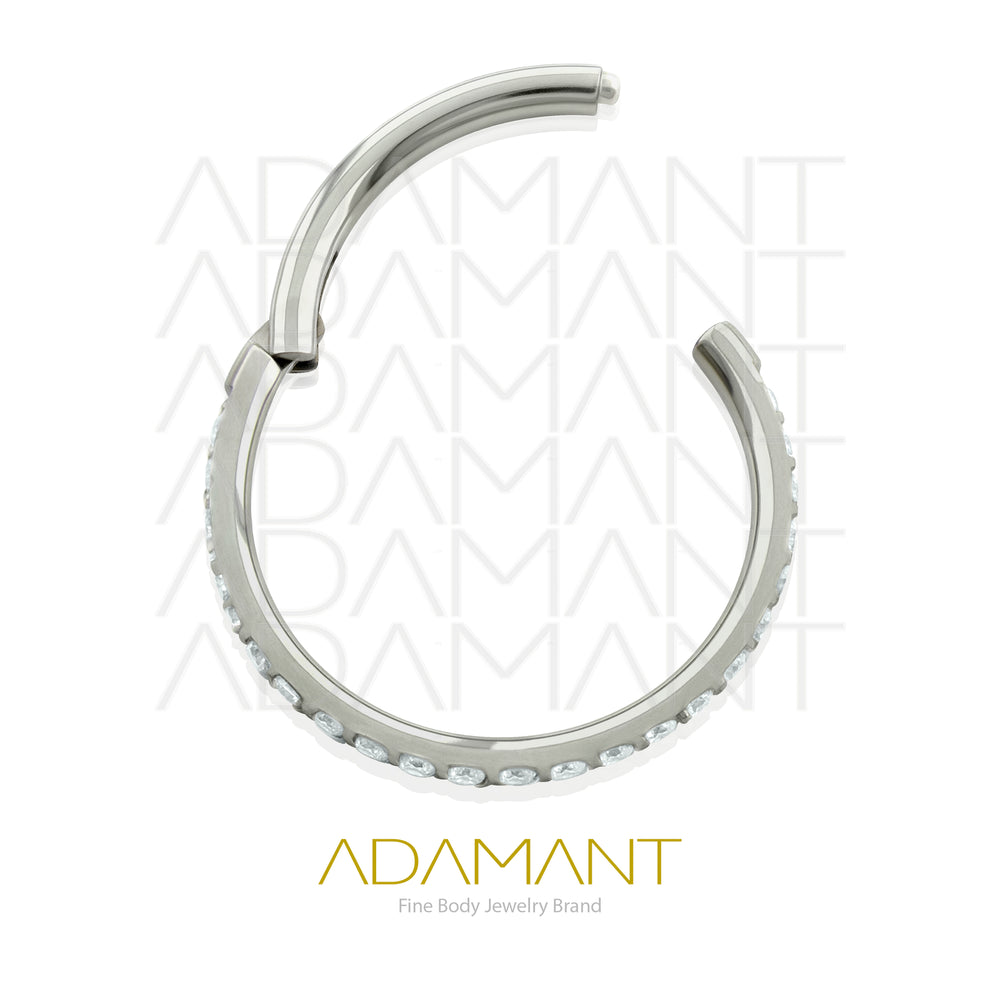 16g, Titanio, Aro Clicker con Bisagra, Side Doble Multijoya Prong set, Cubic Zirconia