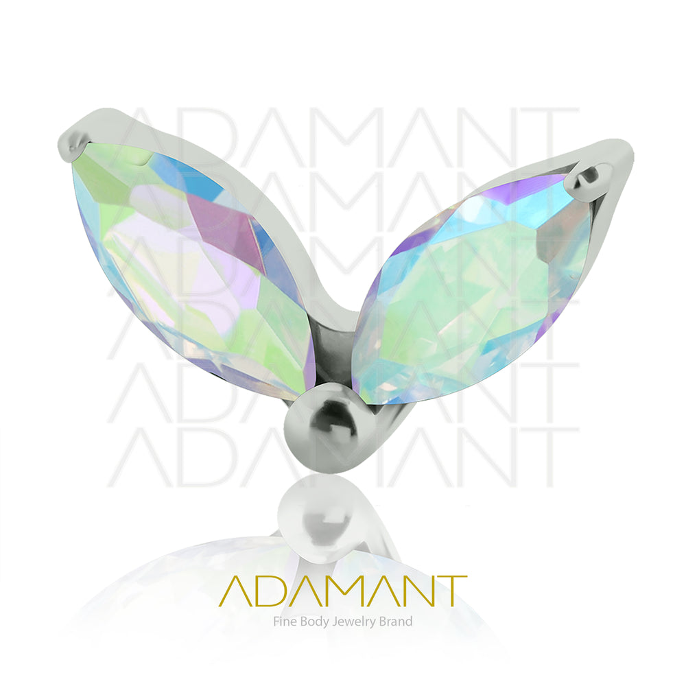 20g-18g-16g-14g Titanio Accesorios Sin Rosca, Double Navette,  Prong set, Cubic Zirconia.